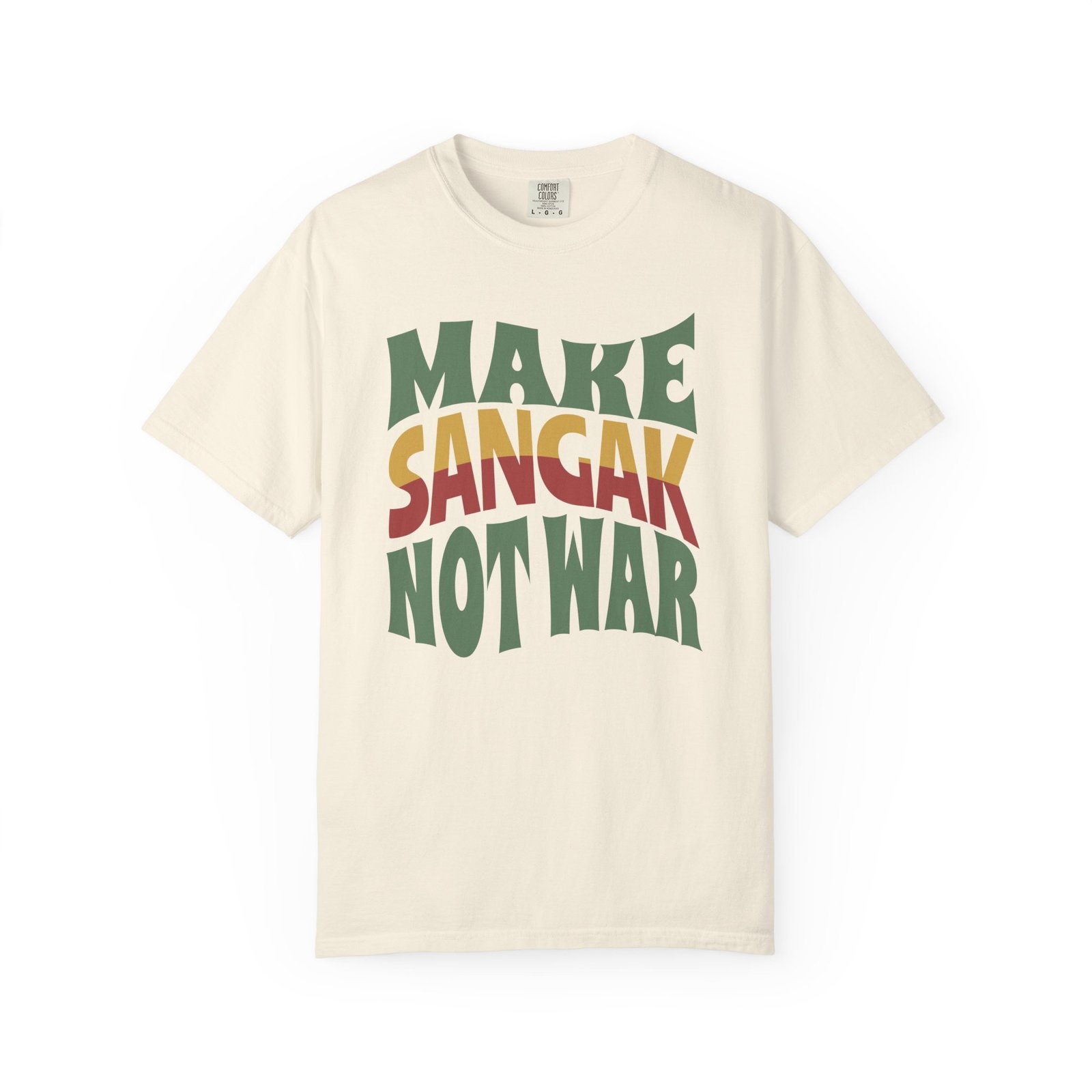 Make Sangak Not War | Persian Pebble Bread Cozy Unisex T-Shirt - Image 4