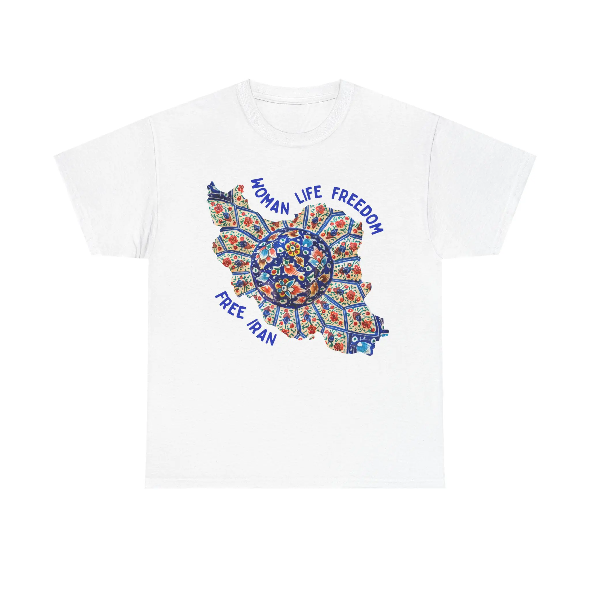 Woman Life Freedom | Persian Art Blue Unisex Shirt - Image 2