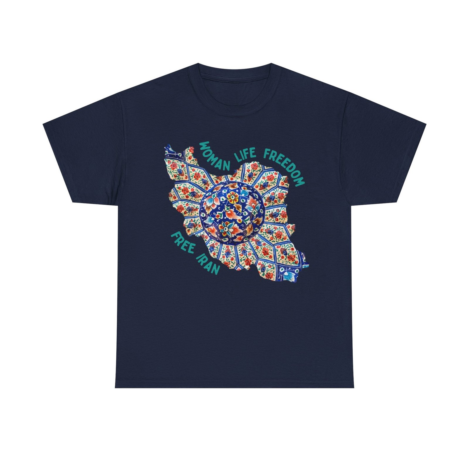 Woman Life Freedom | Persian Art Green Unisex Shirt - Image 6
