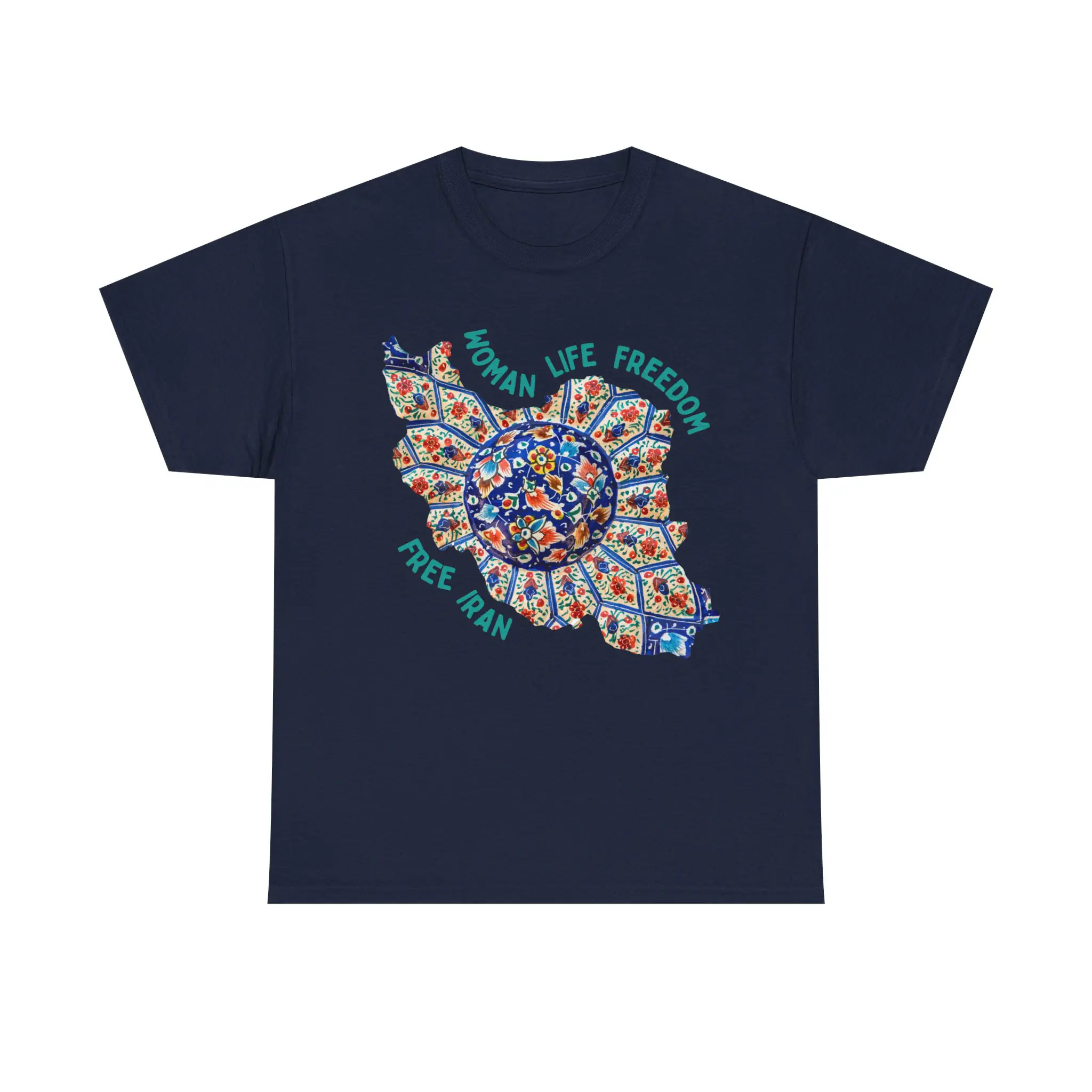 Woman Life Freedom | Persian Art Green Unisex Shirt - Image 6