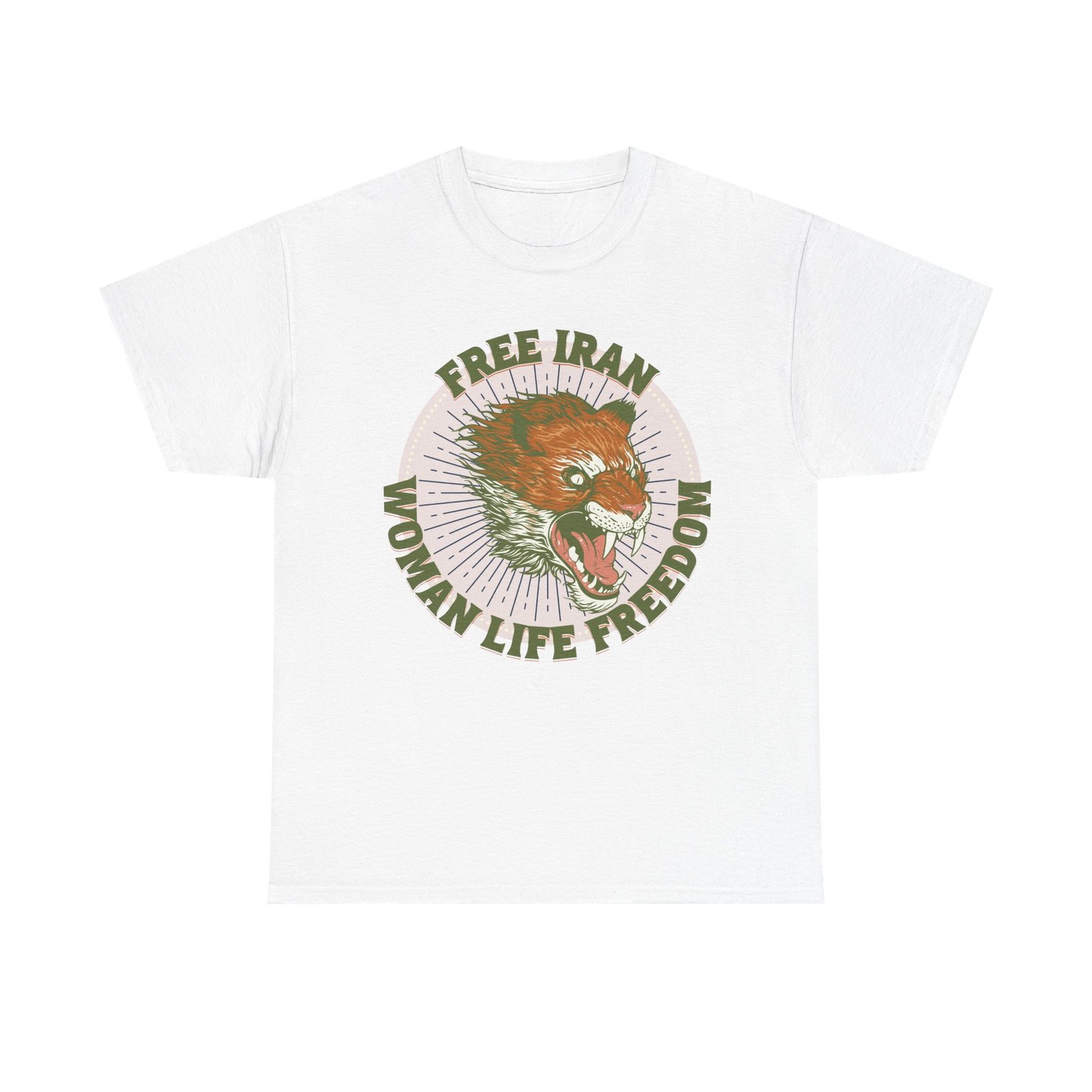 Free Iran Protest | Angry Lion Green Unisex Shirt - Image 2
