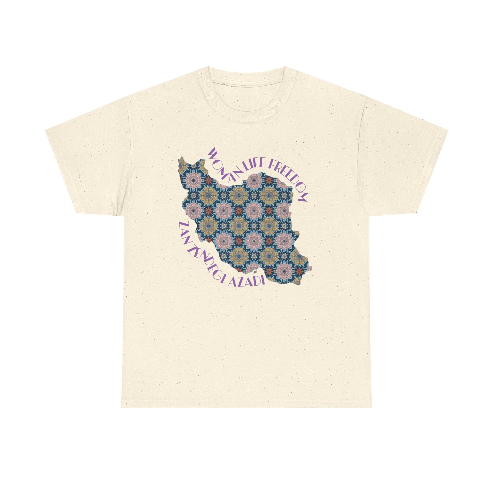 Woman Life Freedom Protest | Flowers Violet Unisex Shirt - Image 6