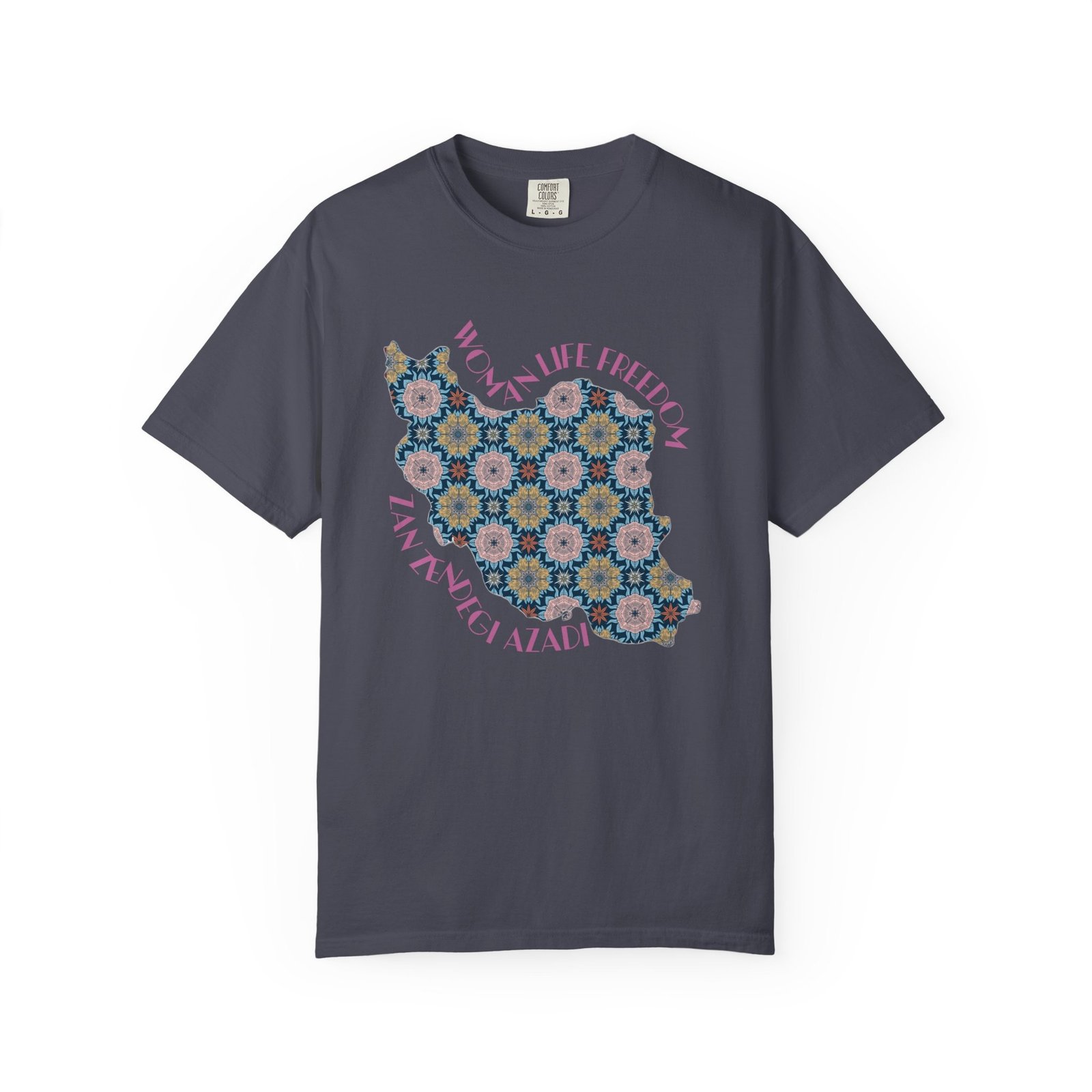 Woman Life Freedom Protest | Flowers Pink Retro Unisex Shirt - Image 6