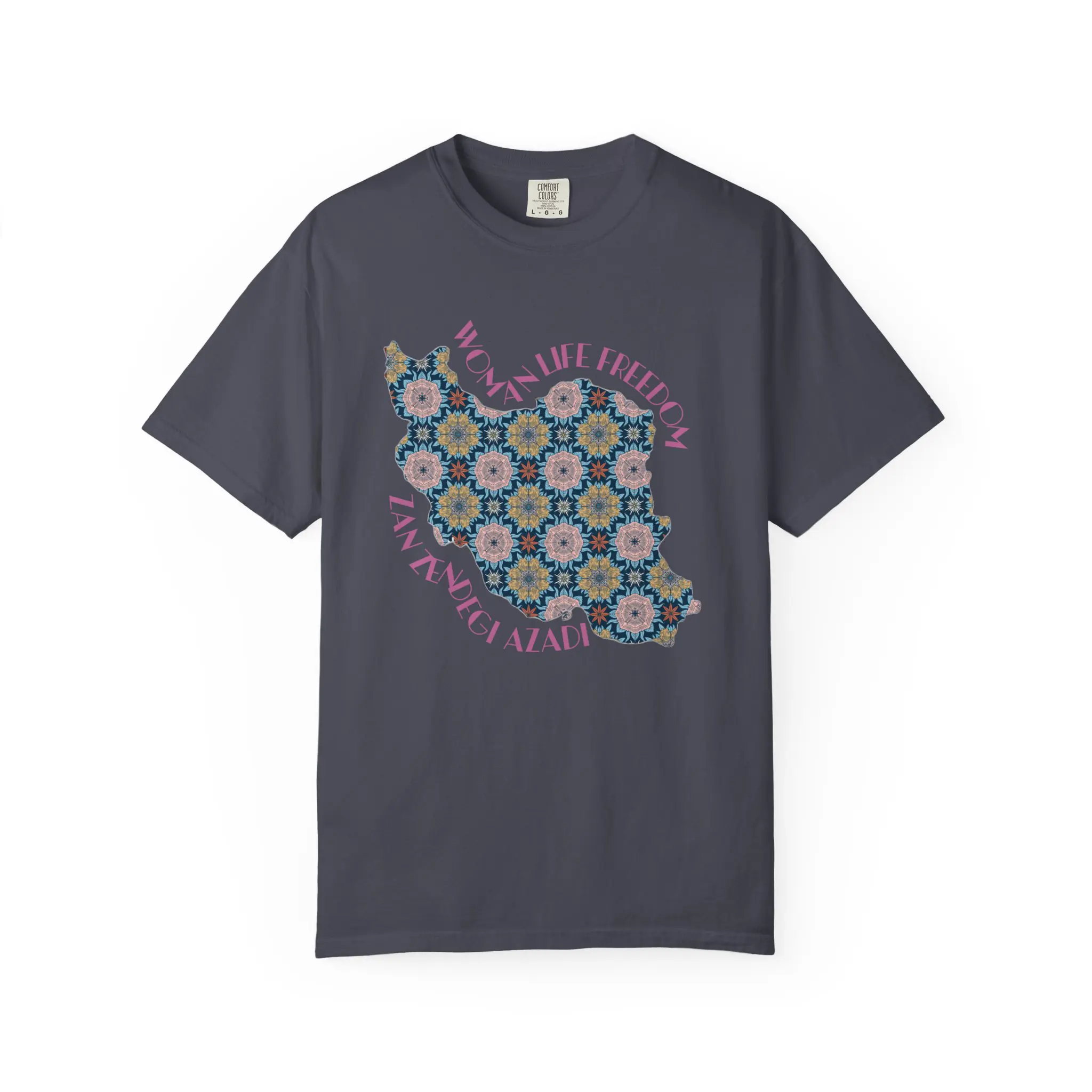 Woman Life Freedom Protest | Flowers Pink Retro Unisex Shirt - Image 6
