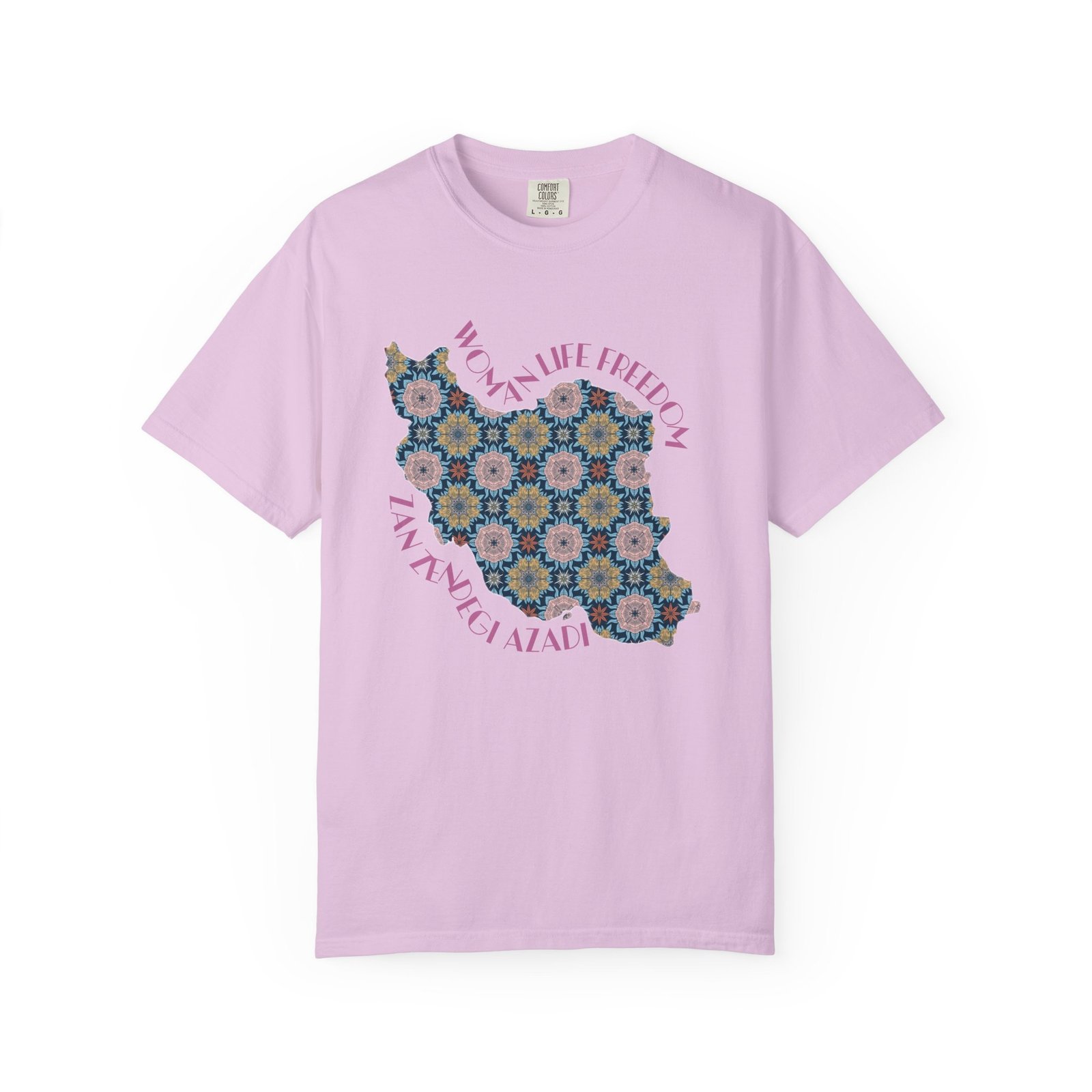 Woman Life Freedom Protest | Flowers Pink Retro Unisex Shirt - Image 8