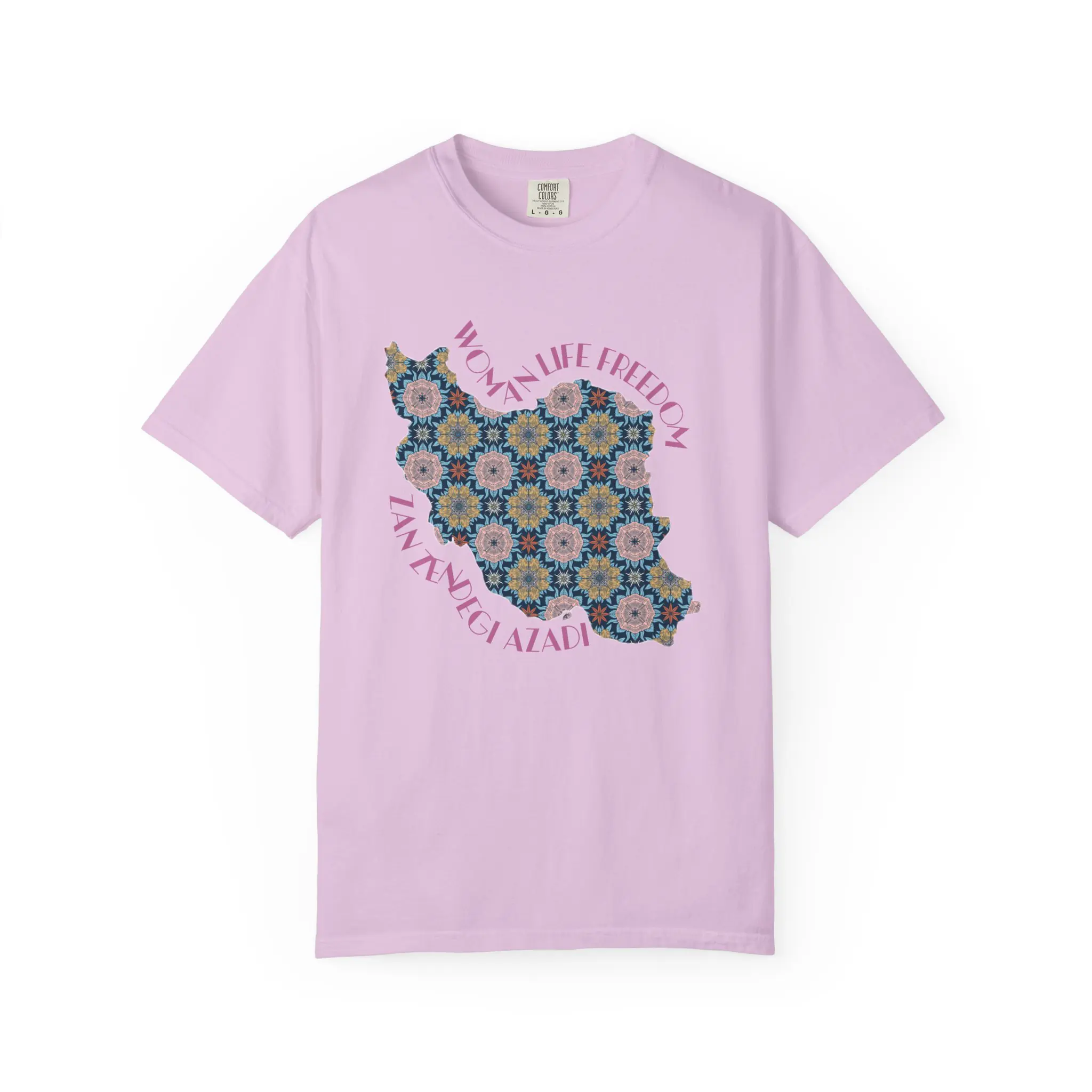 Woman Life Freedom Protest | Flowers Pink Retro Unisex Shirt - Image 8