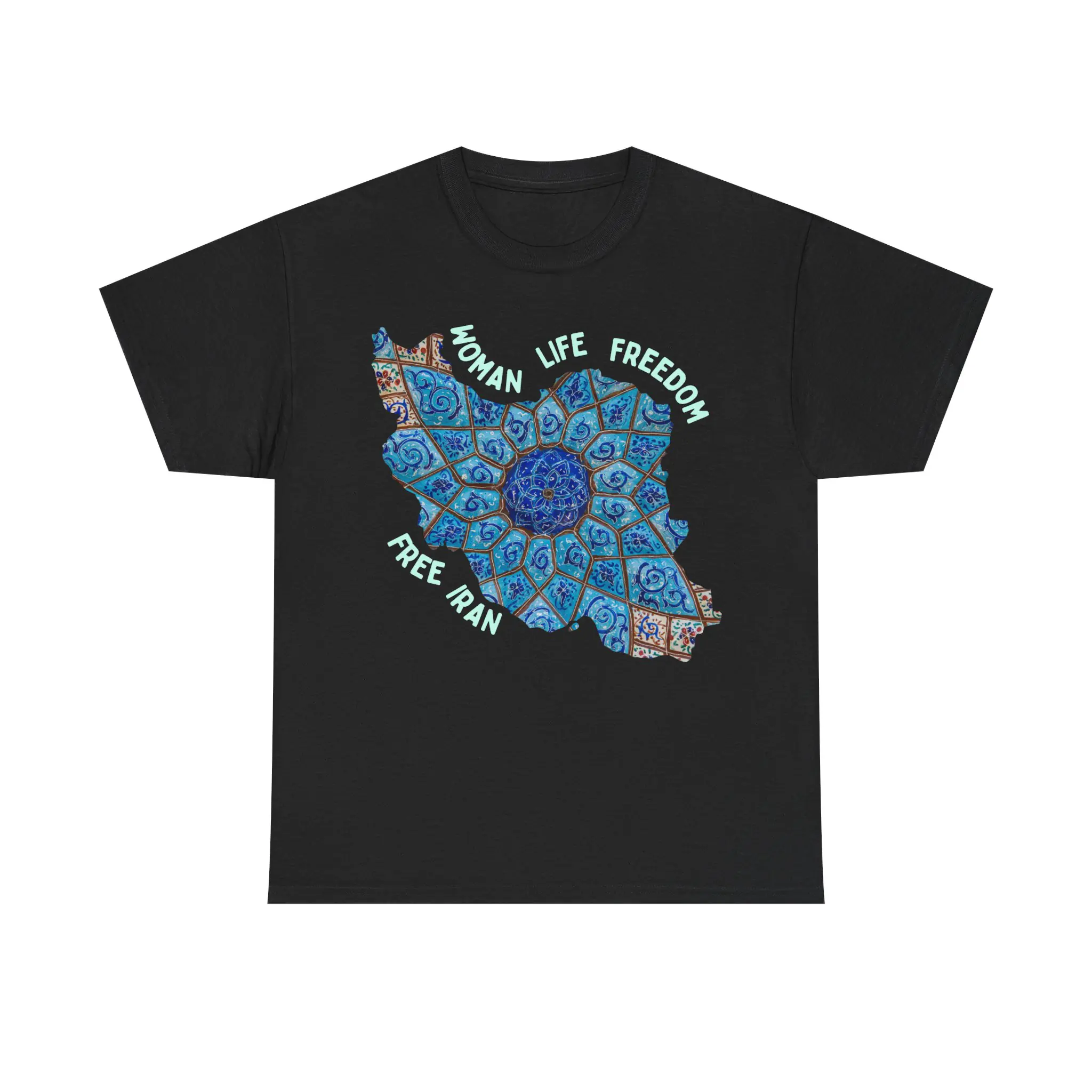 Woman Life Freedom | Persian Minakari Green Unisex Shirt - Image 4