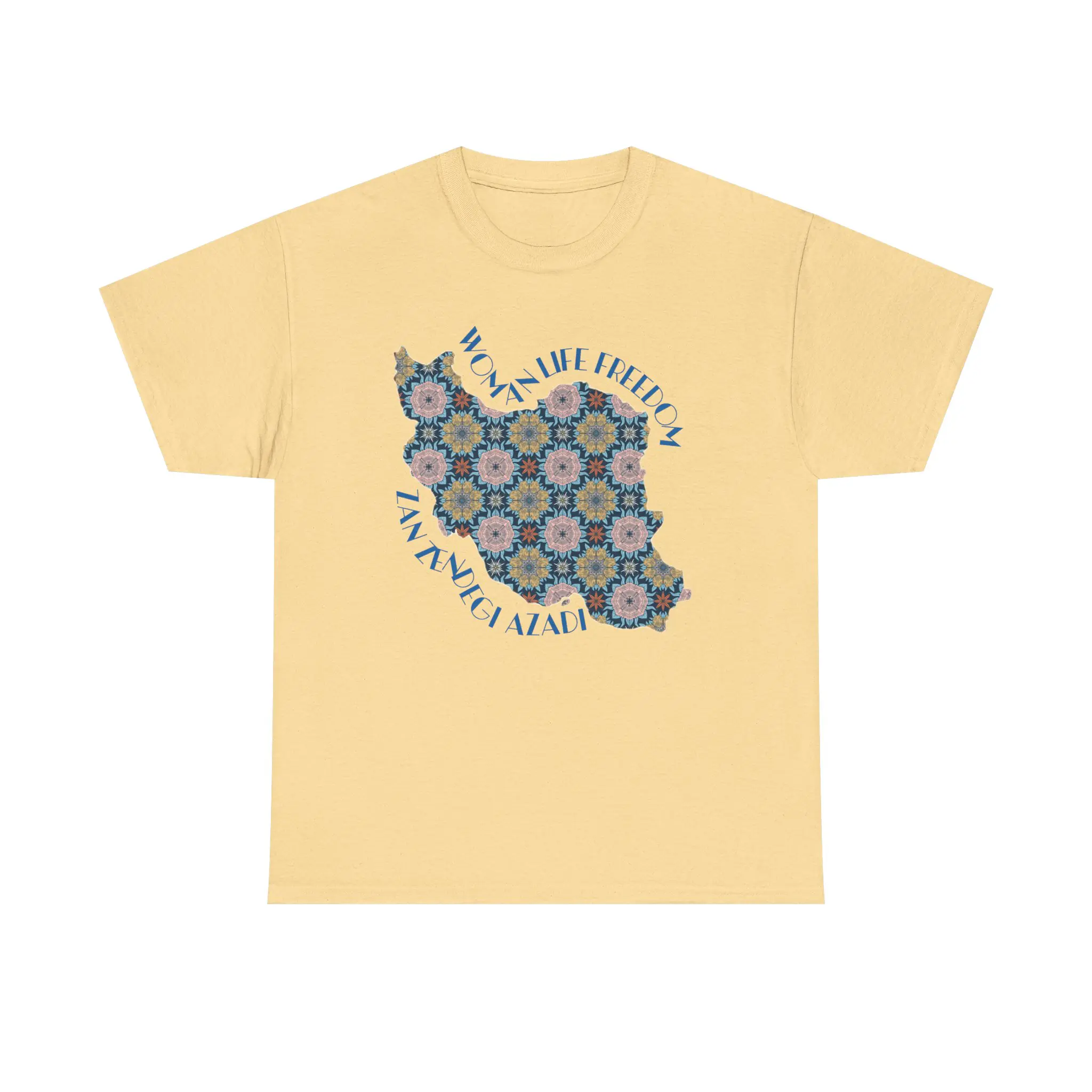Woman Life Freedom Protest | Flowers Blue Unisex Shirt - Image 6