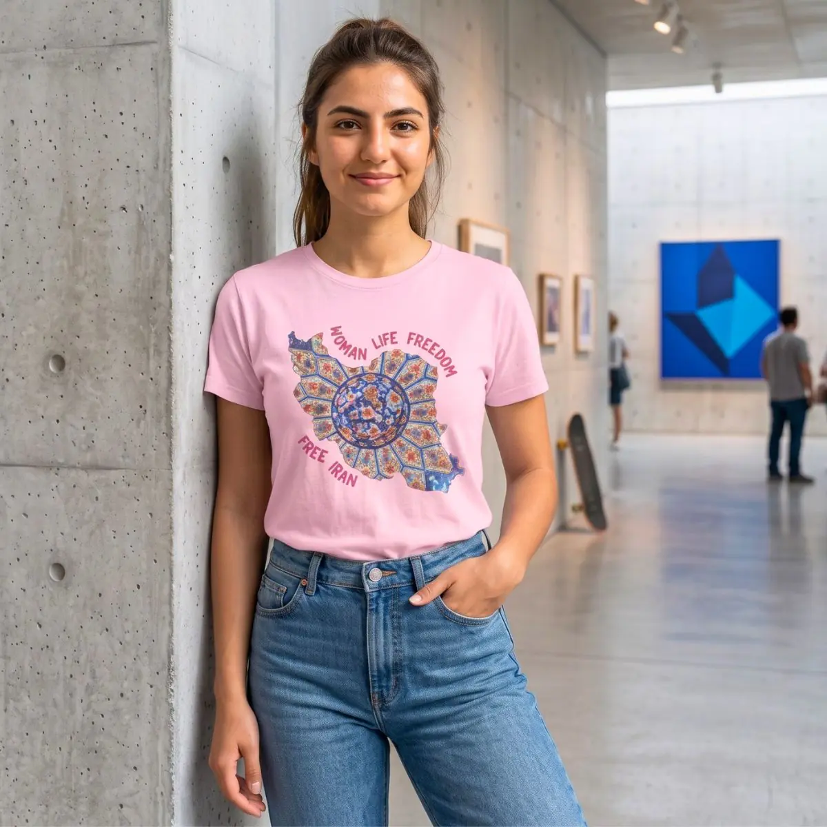 Woman Life Freedom | Persian Art Red Unisex Shirt - Image 3
