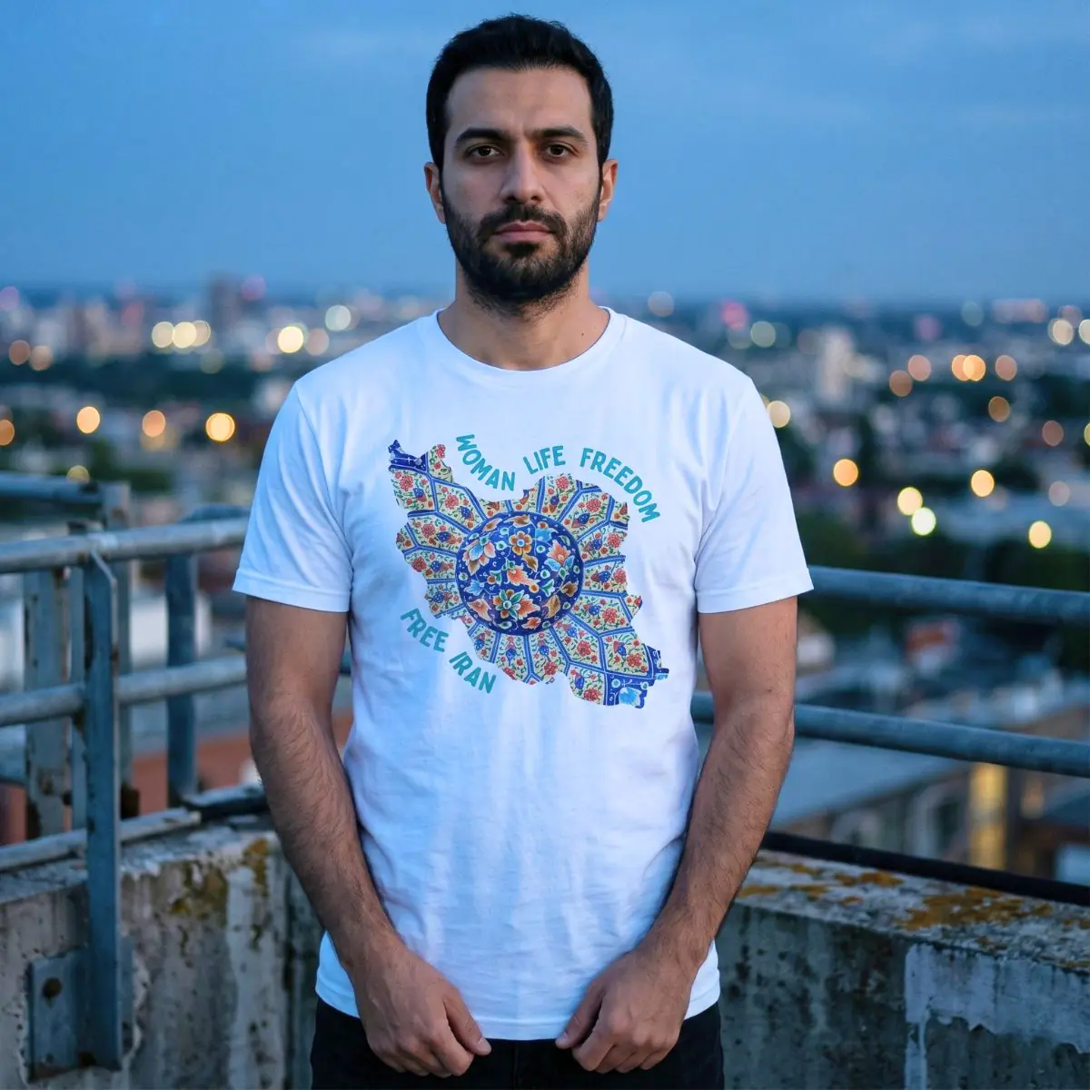 Woman Life Freedom | Persian Art Green Unisex Shirt
