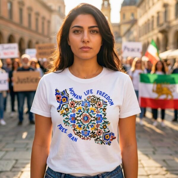 Woman Life Freedom | Persian Tiles Blue Unisex Shirt