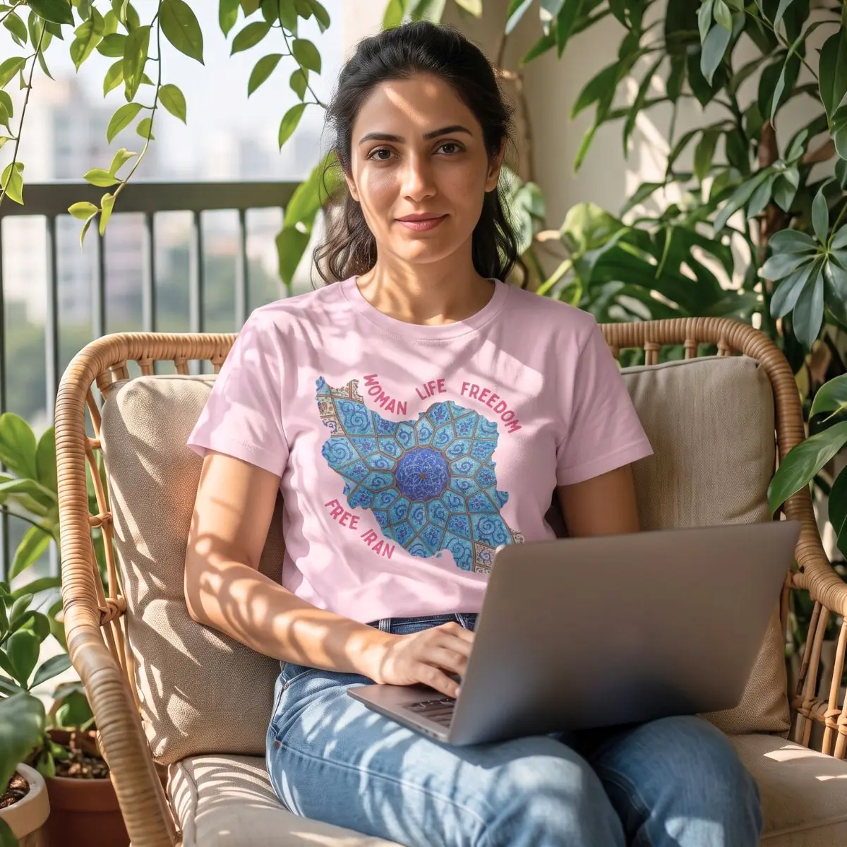 Woman Life Freedom | Persian Minakari Red Unisex Shirt - Image 7