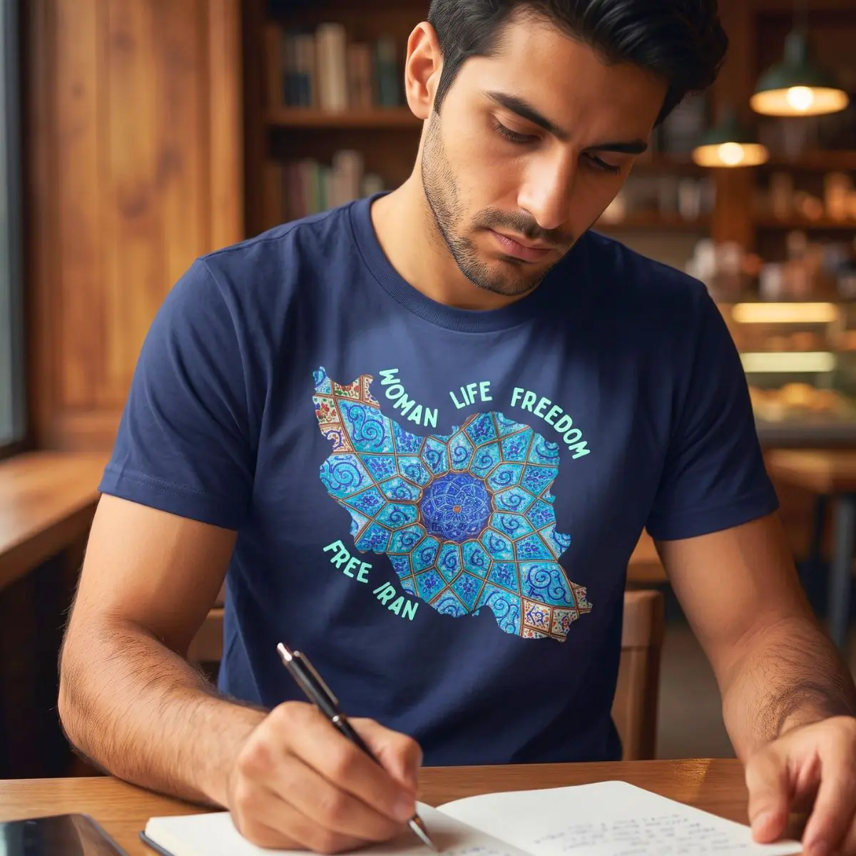 Woman Life Freedom | Persian Minakari Green Unisex Shirt - Image 7