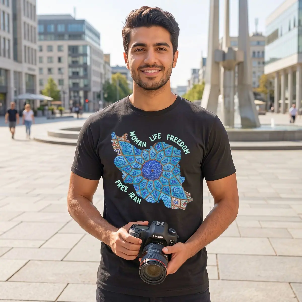 Woman Life Freedom | Persian Minakari Green Unisex Shirt - Image 3