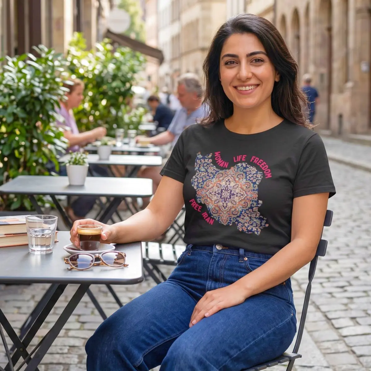 Woman Life Freedom | Persian Rug Red Unisex Shirt - Image 3
