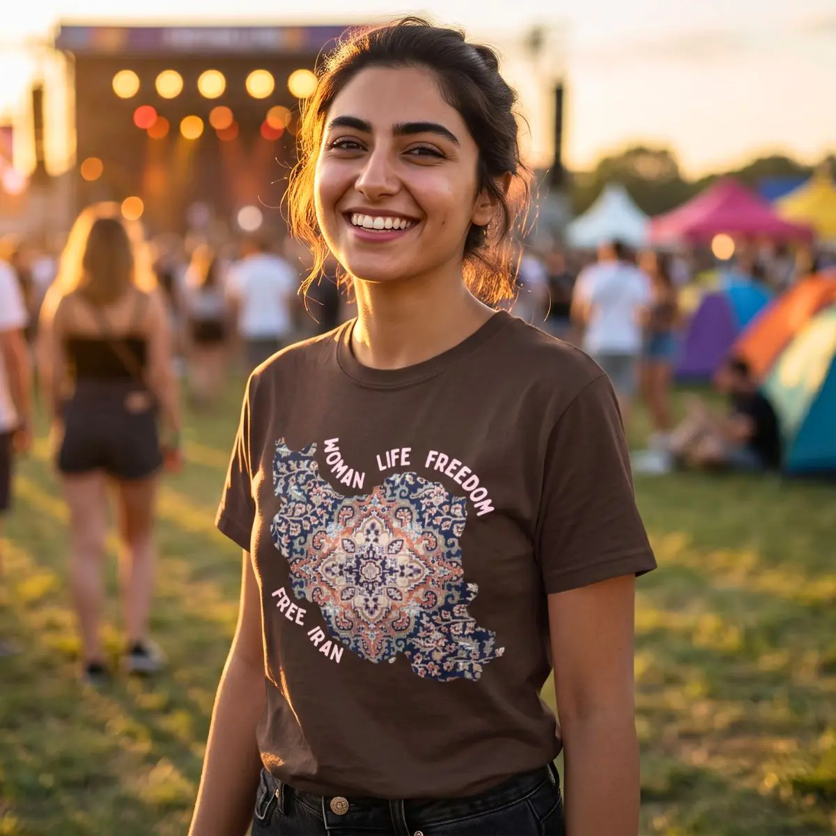 Woman Life Freedom | Persian Rug Red Unisex Shirt - Image 5