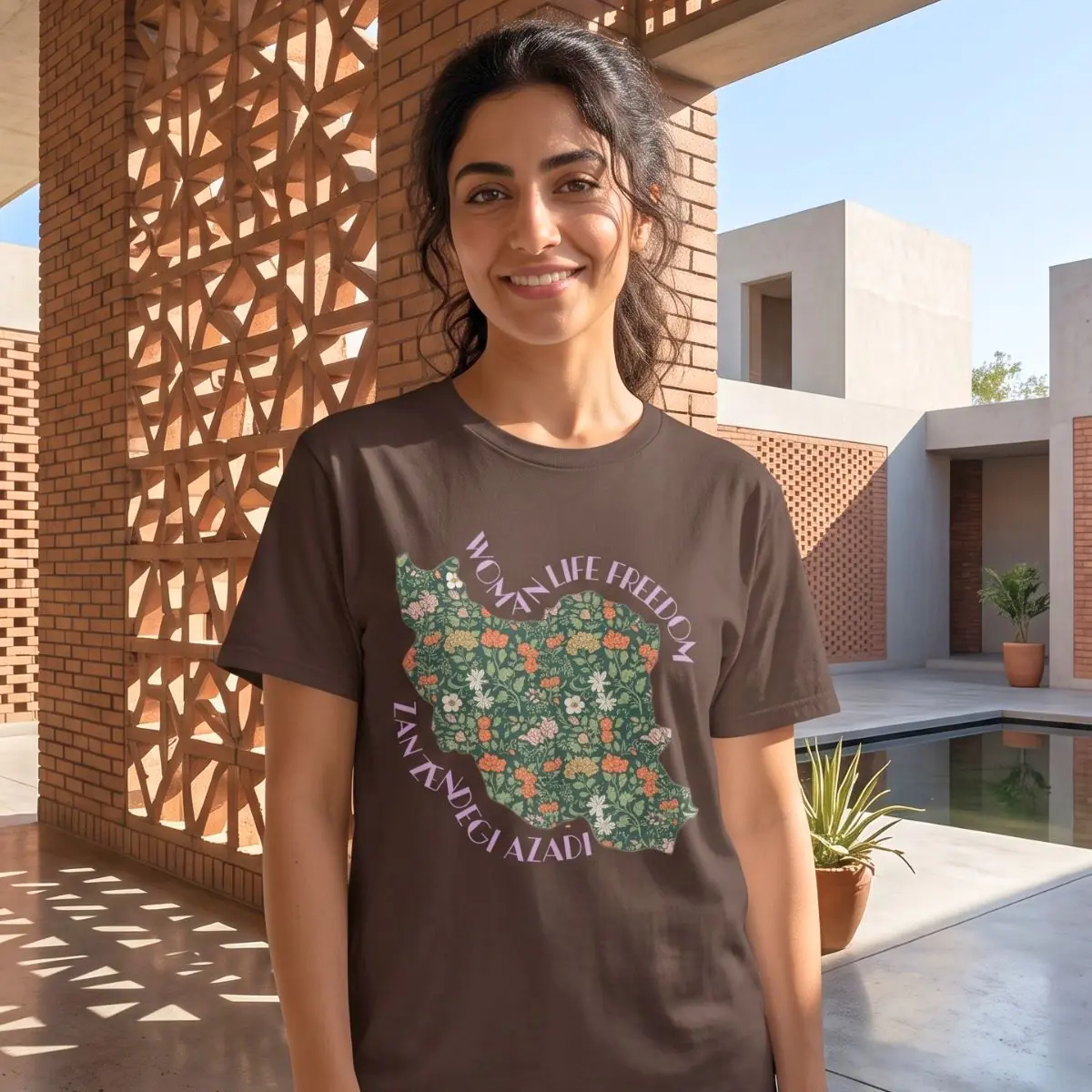 Zan Zendegi Azadi | Persian Gift Violet Unisex Shirt - Image 5
