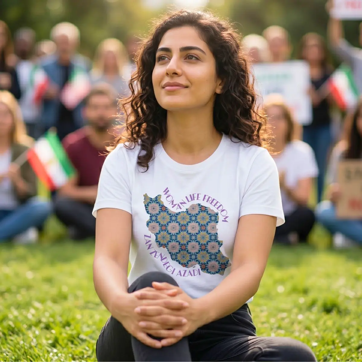 Woman Life Freedom Protest | Flowers Violet Unisex Shirt