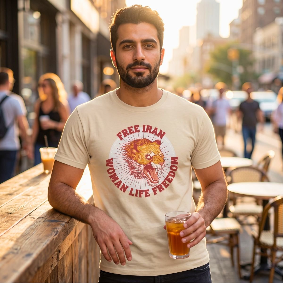 Free Iran Protest | Angry Lion Red Unisex Shirt - Image 5