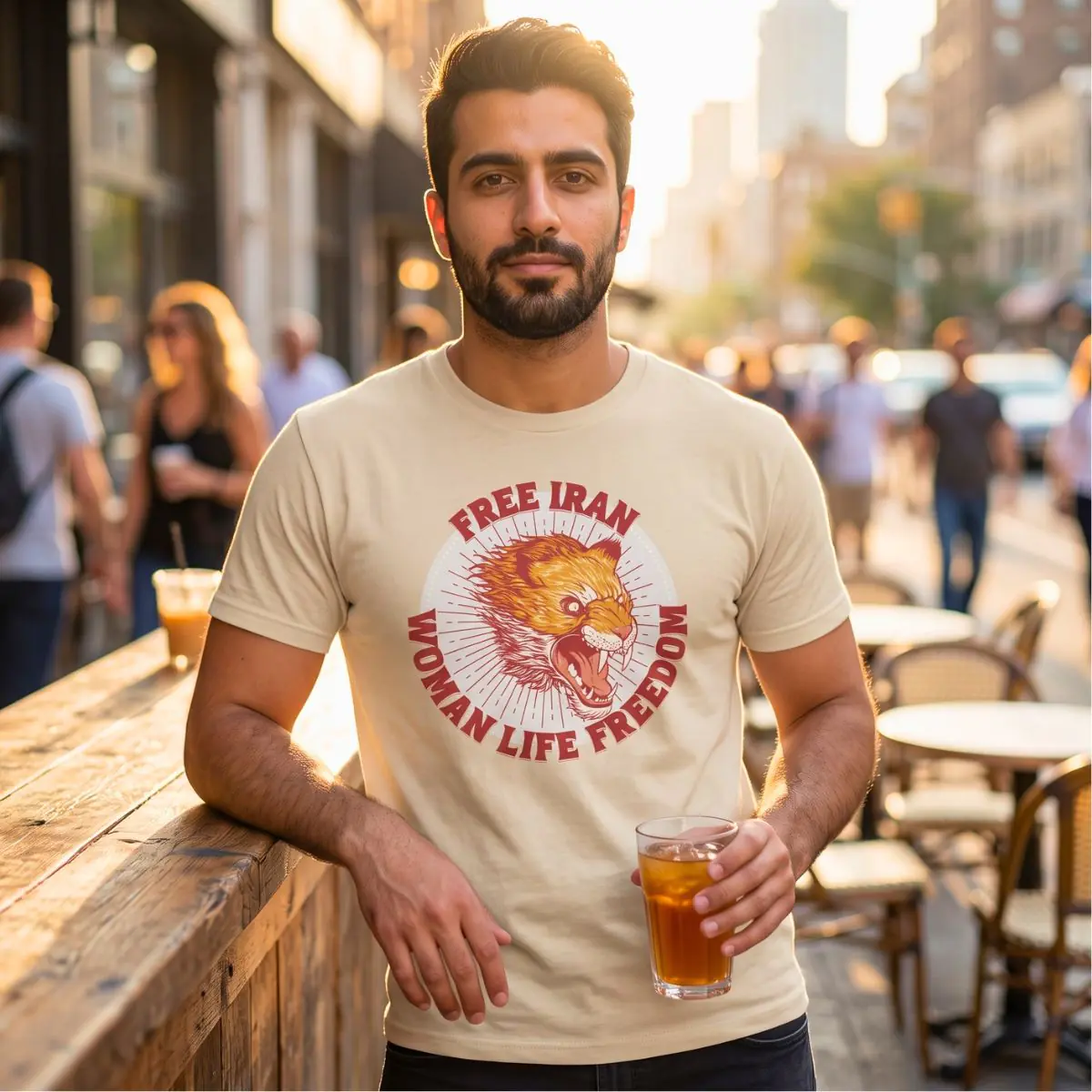 Free Iran Protest | Angry Lion Red Unisex Shirt - Image 5