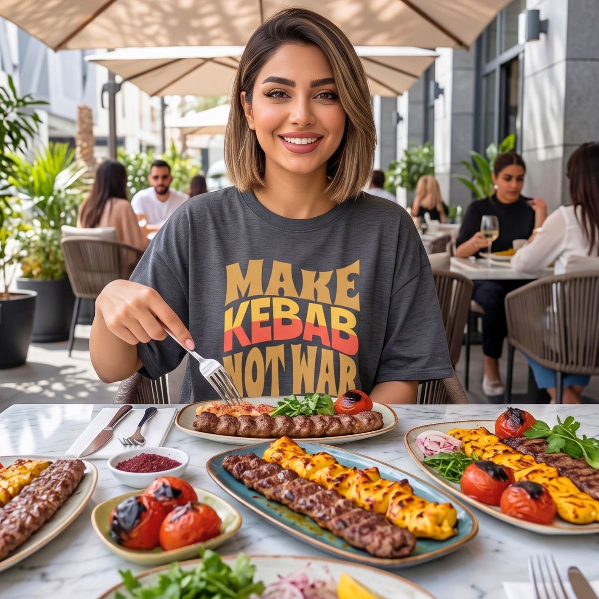 Make Kebab Not War | Funny Persian Gift Unisex Shirt - Image 3