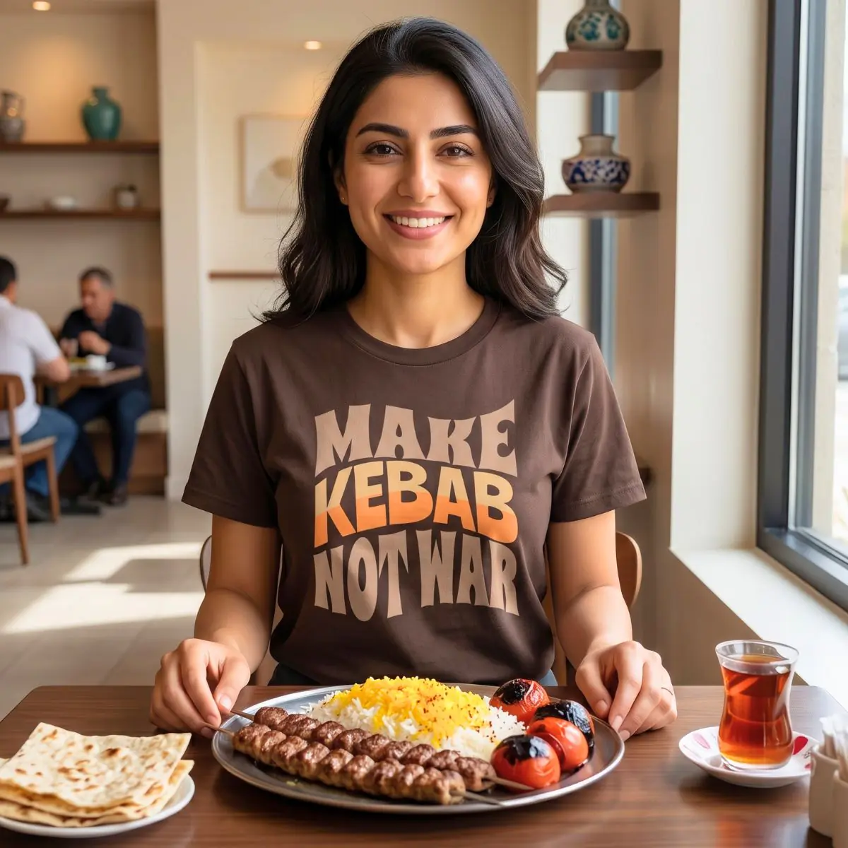 Make Kebab Not War | Kabab Koobideh Unisex Shirt - Image 4
