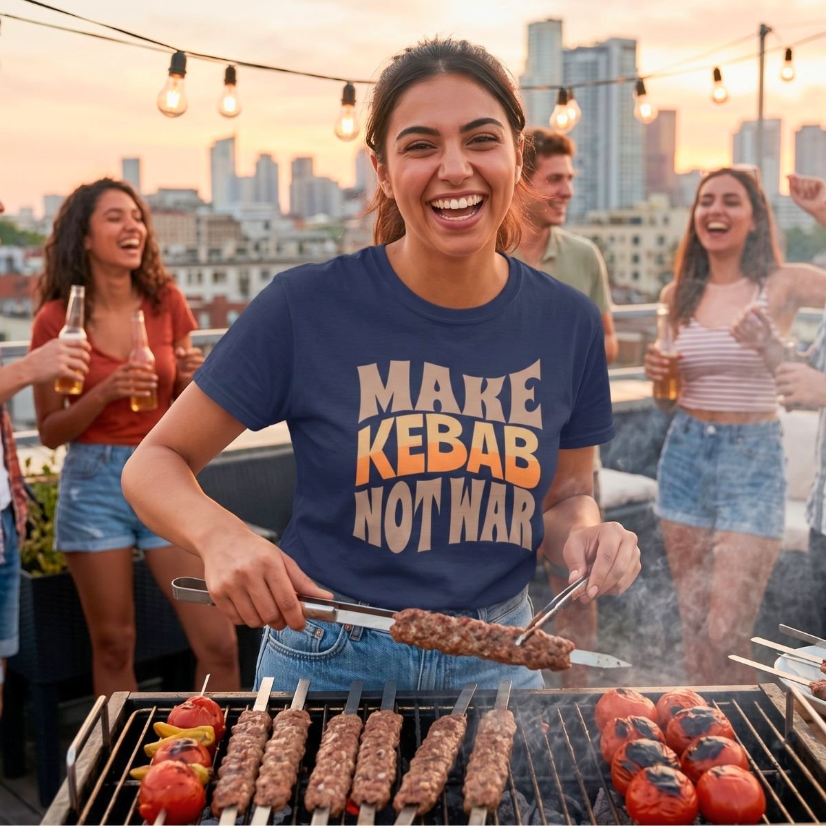 Make Kebab Not War | Kabab Koobideh Unisex Shirt - Image 3
