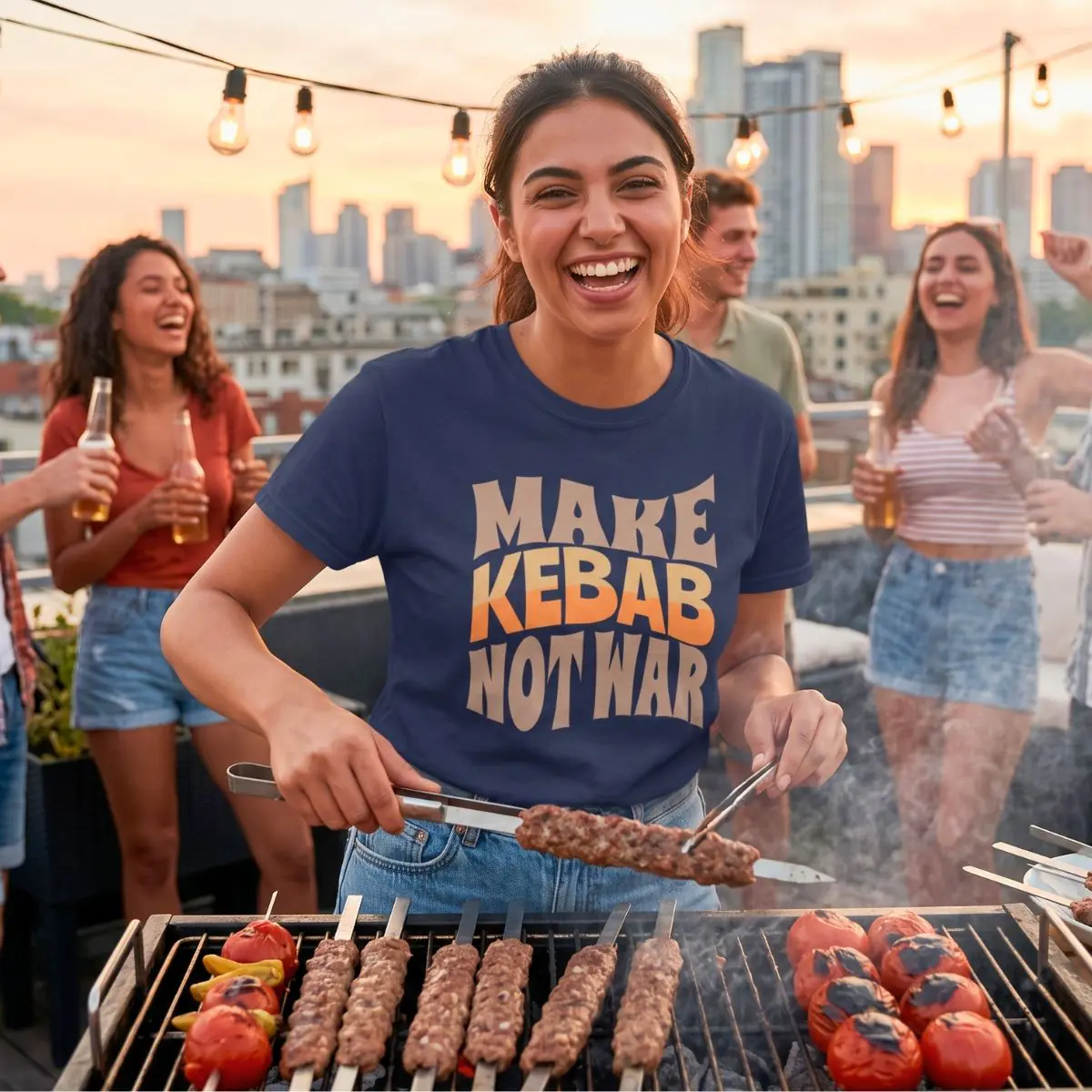 Make Kebab Not War | Kabab Koobideh Unisex Shirt - Image 3