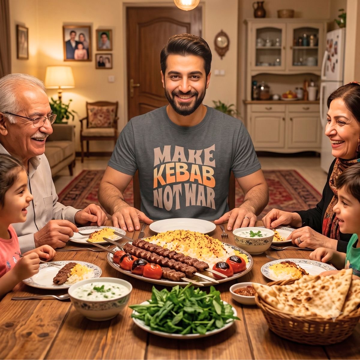 Make Kebab Not War | Kabab Koobideh Unisex Shirt - Image 2