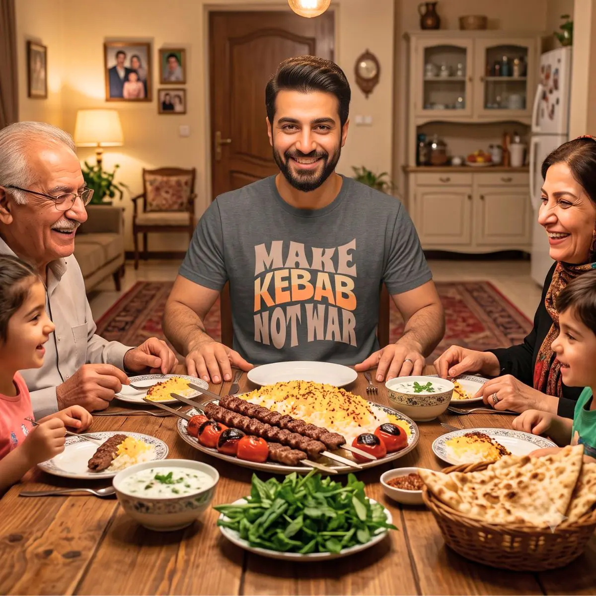 Make Kebab Not War | Kabab Koobideh Unisex Shirt - Image 2