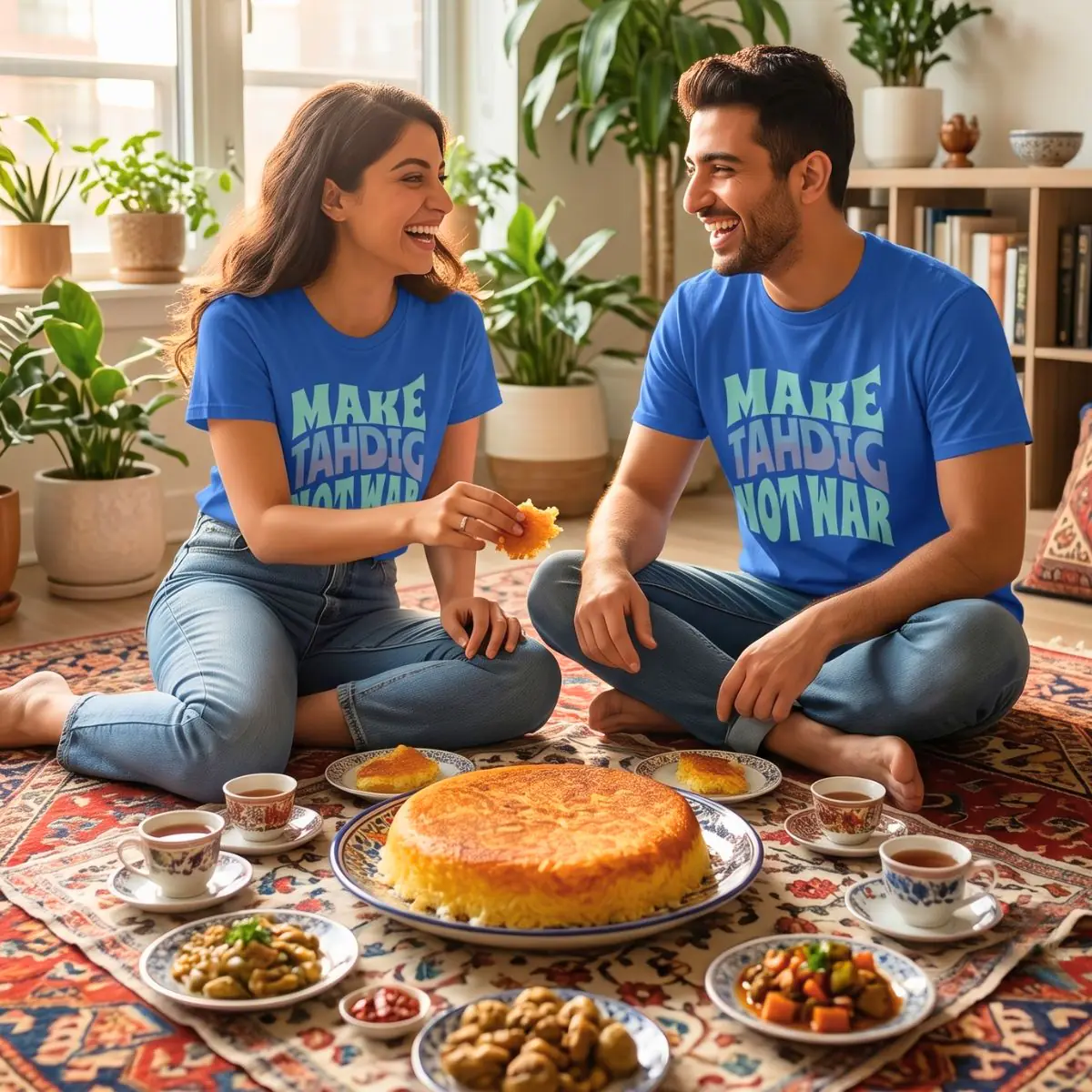Make Tahdig Not War | Crispy Persian Rice Unisex Shirt - Image 9