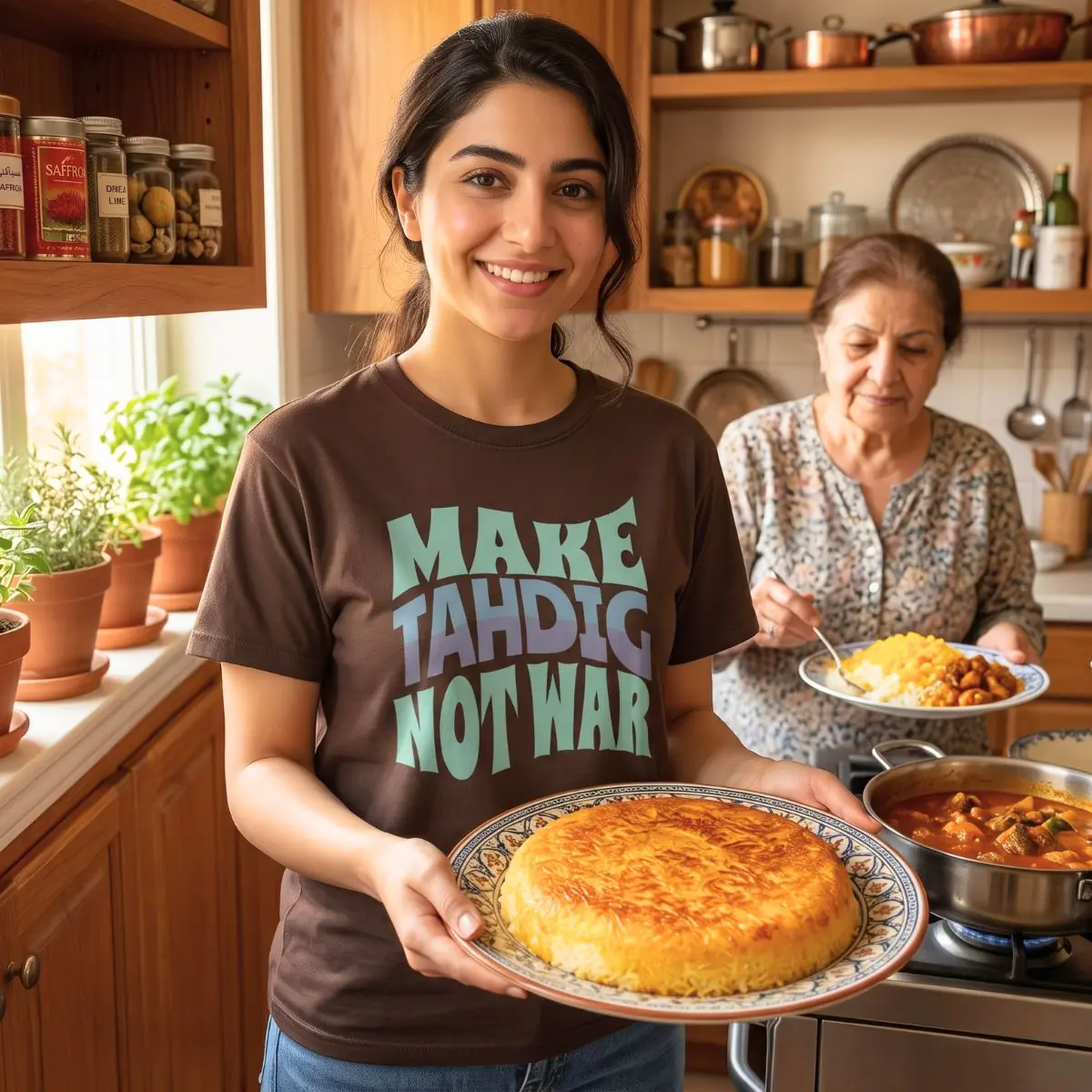 Make Tahdig Not War | Crispy Persian Rice Unisex Shirt - Image 5