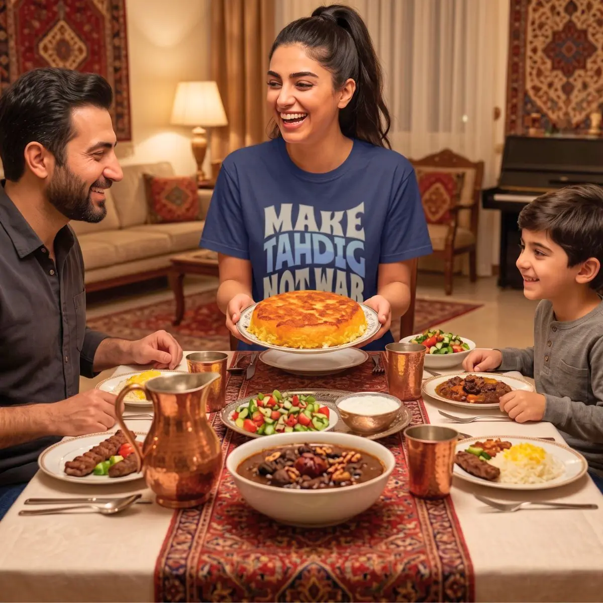 Make Tahdig Not War | Persian Crunchy Rice Unisex Shirt - Image 7