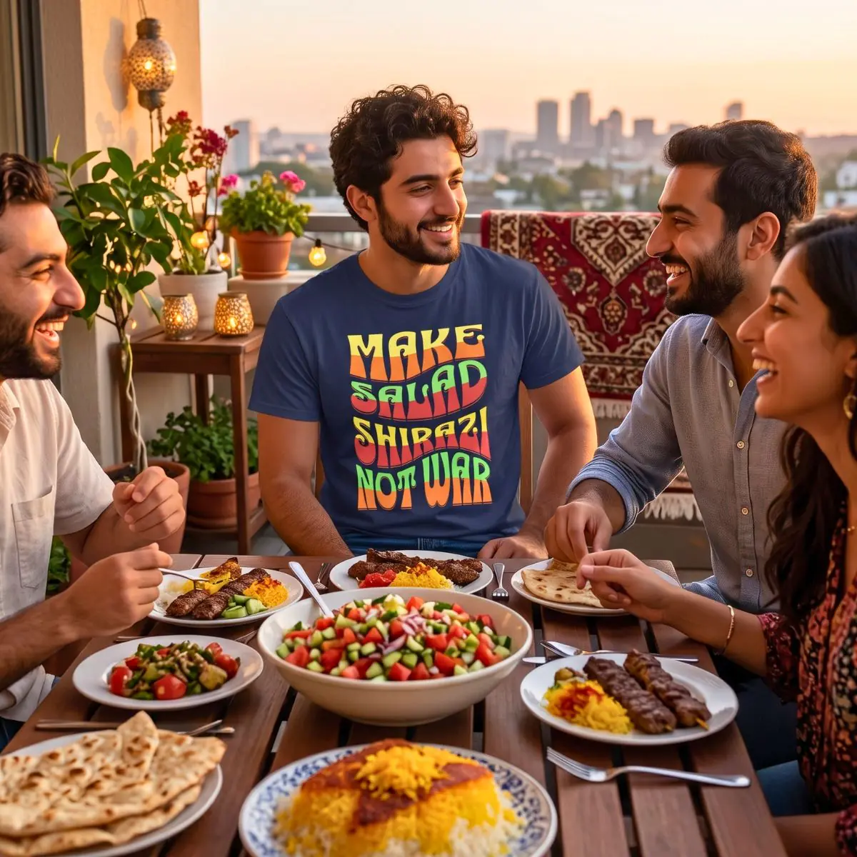 Make Salad Shirazi Not War | Funny Iranian Unisex Shirt - Image 5