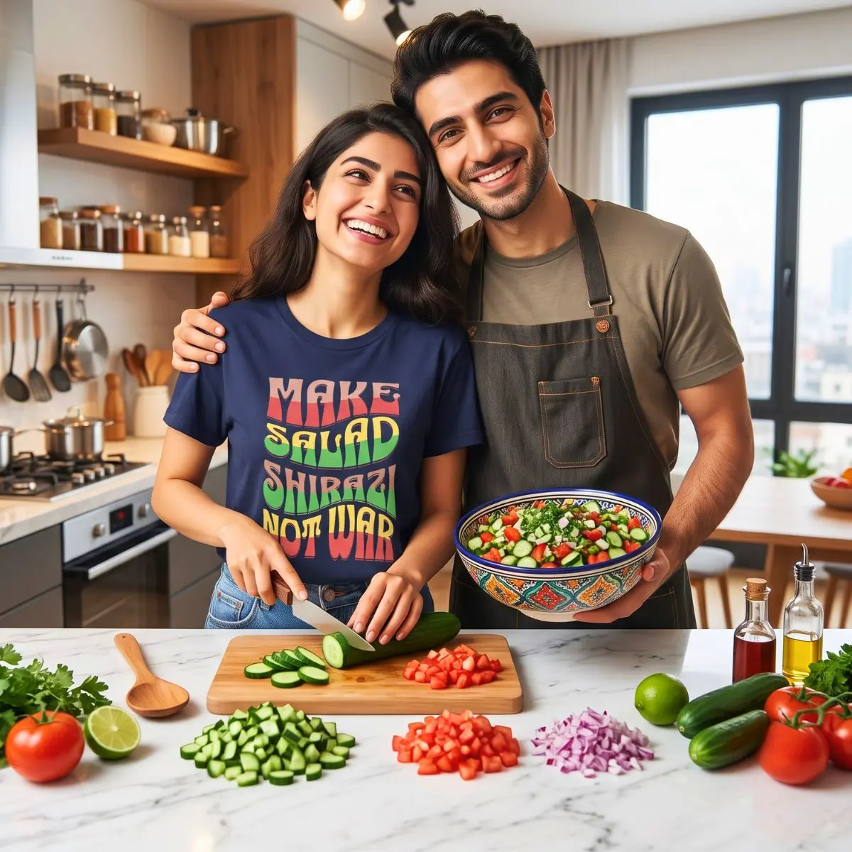 Make Salad Shirazi Not War | Persian Salad Unisex Shirt - Image 7