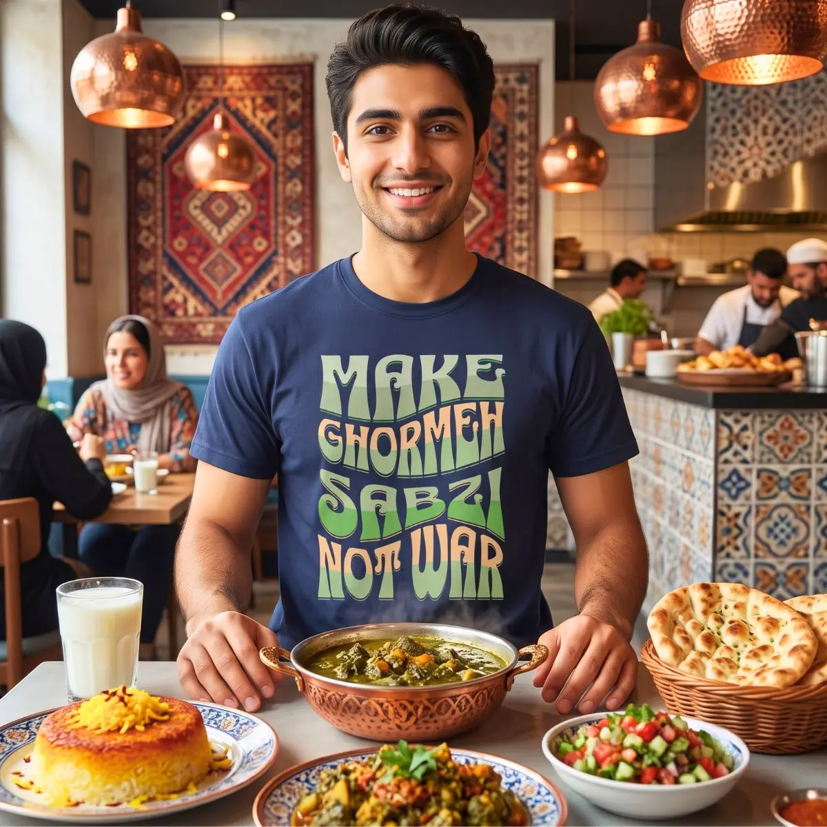 Make Ghormeh Sabzi Not War | Persian Herb Stew Unisex Shirt - Image 5