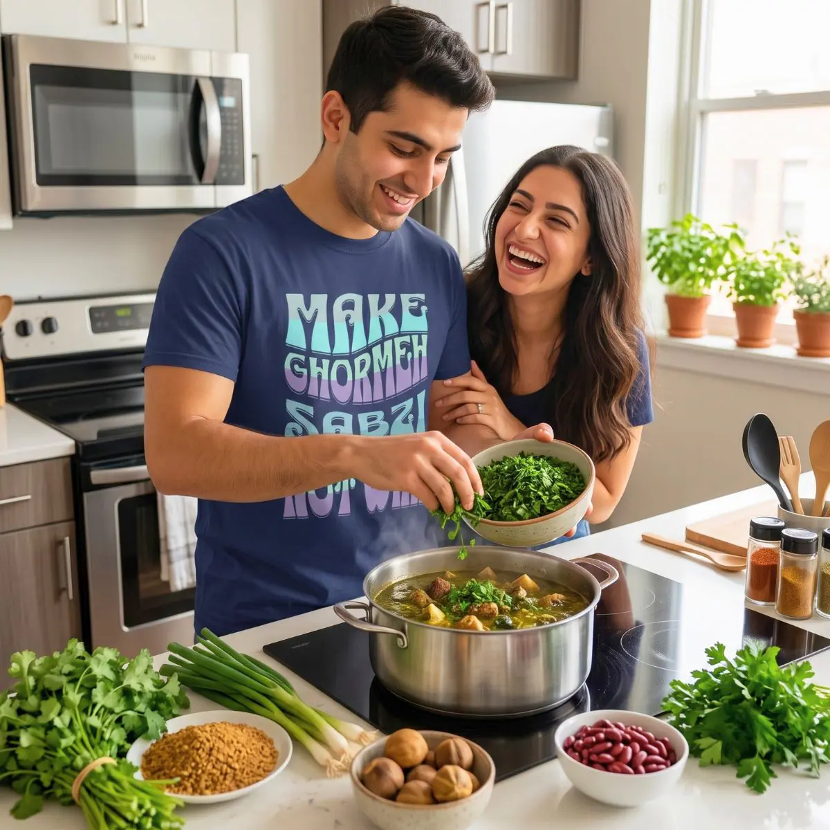 Make Ghormeh Sabzi Not War | Persian Stew Unisex Shirt - Image 7