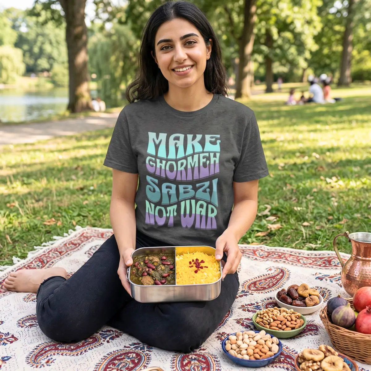 Make Ghormeh Sabzi Not War | Persian Stew Unisex Shirt - Image 3