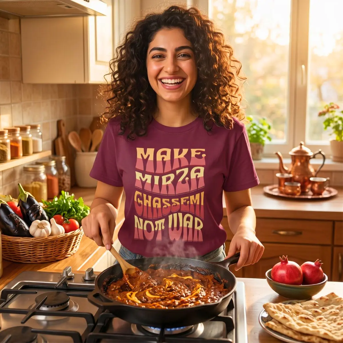 Make Mirza Ghassemi Not War | Persian Tomato Unisex Shirt - Image 7