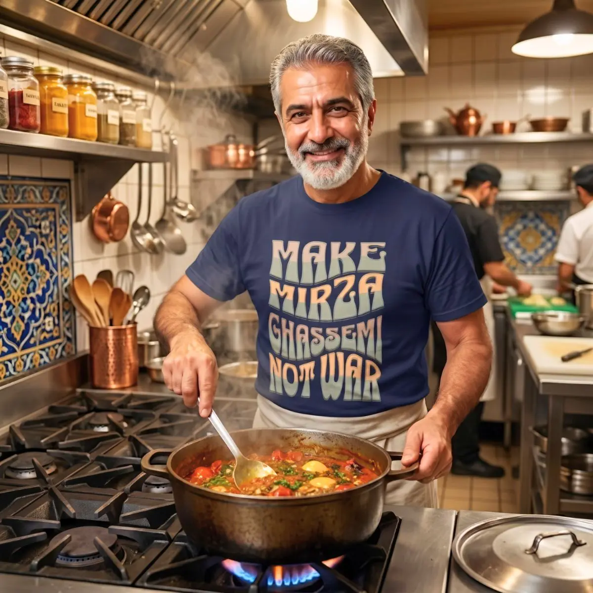 Make Mirza Ghassemi Not War | Persian Aubergine Unisex Shirt - Image 5