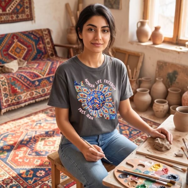 Woman Life Freedom | Persian Art Red Retro T-Shirt