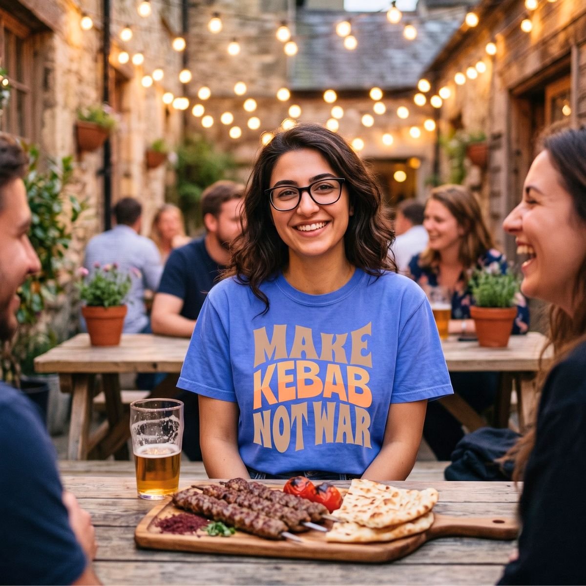 Make Kebab Not War | Kabab Koobideh Cozy Unisex T-Shirt - Image 7