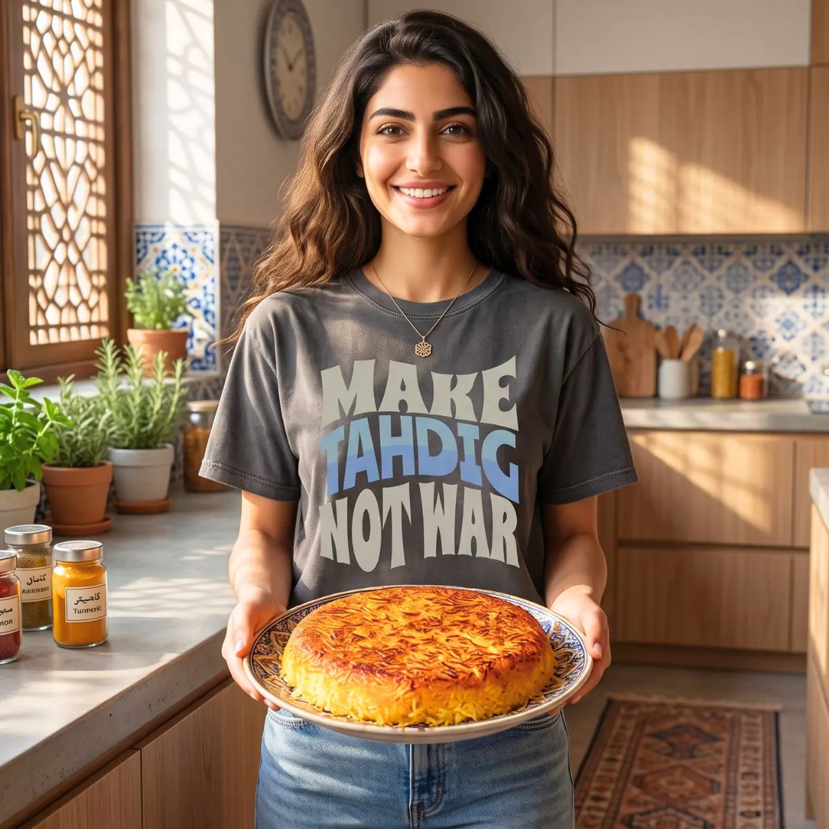 Make Tahdig Not War | Persian Crunchy Rice Cozy Unisex T-Shirt