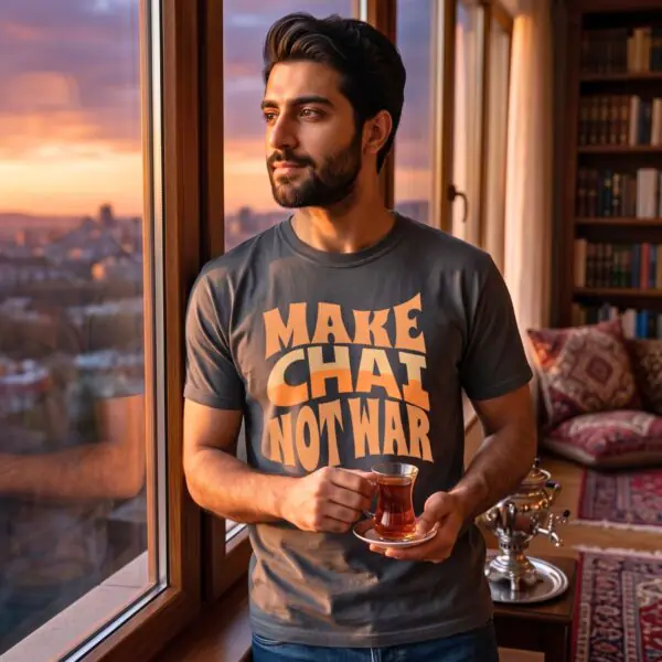Make Chai Not War | Funny Persian Gift Cozy Unisex T-Shirt