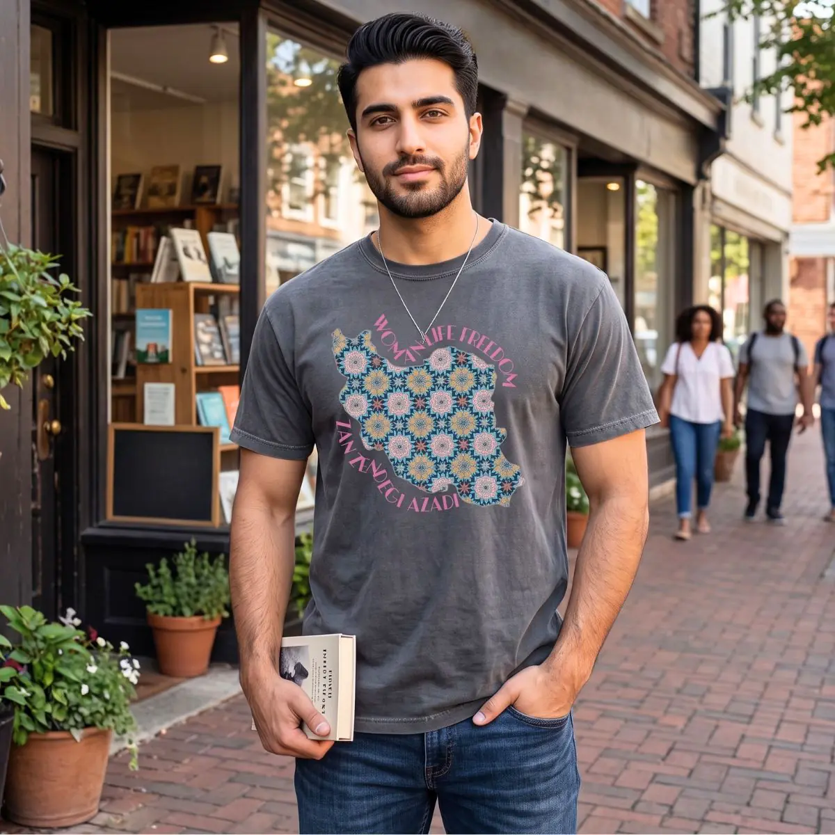 Woman Life Freedom Protest | Flowers Pink Retro Unisex Shirt