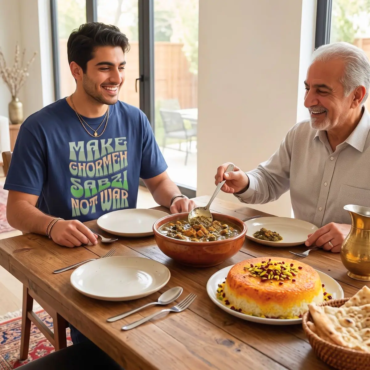 Make Ghormeh Sabzi Not War | Persian Herb Stew Cozy Unisex Shirt - Image 9