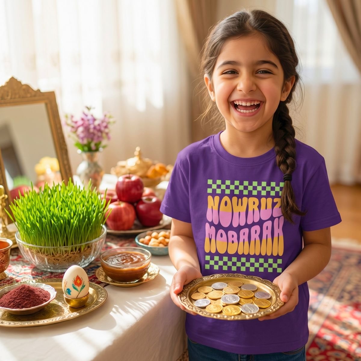 Nowruz Mobarak | Happy Iranian New Year Kids Shirt - Image 5
