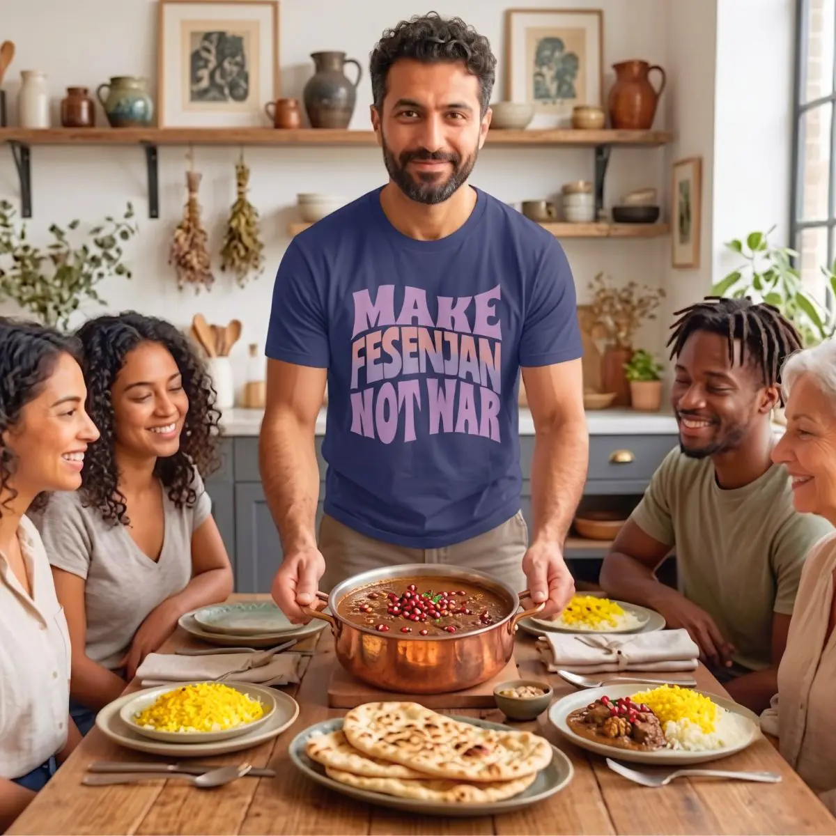 Make Fesenjan Not War | Persian Food Lover Unisex Shirt - Image 7