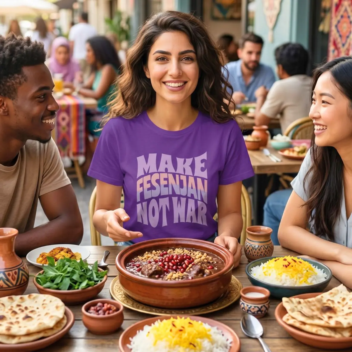 Make Fesenjan Not War | Persian Food Lover Unisex Shirt - Image 9