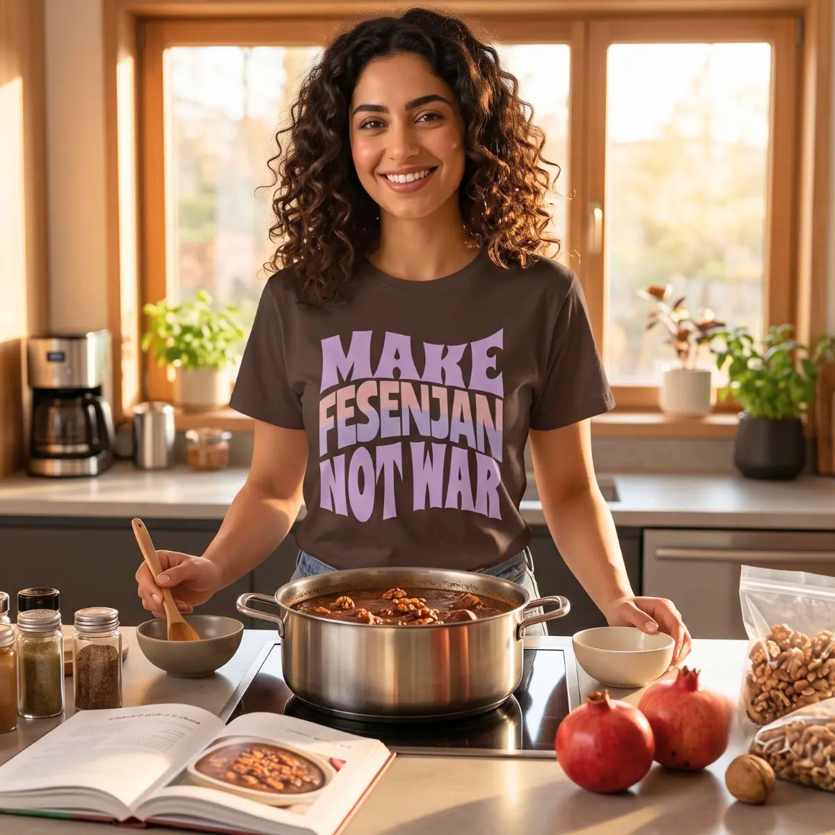 Make Fesenjan Not War | Persian Food Lover Unisex Shirt - Image 3